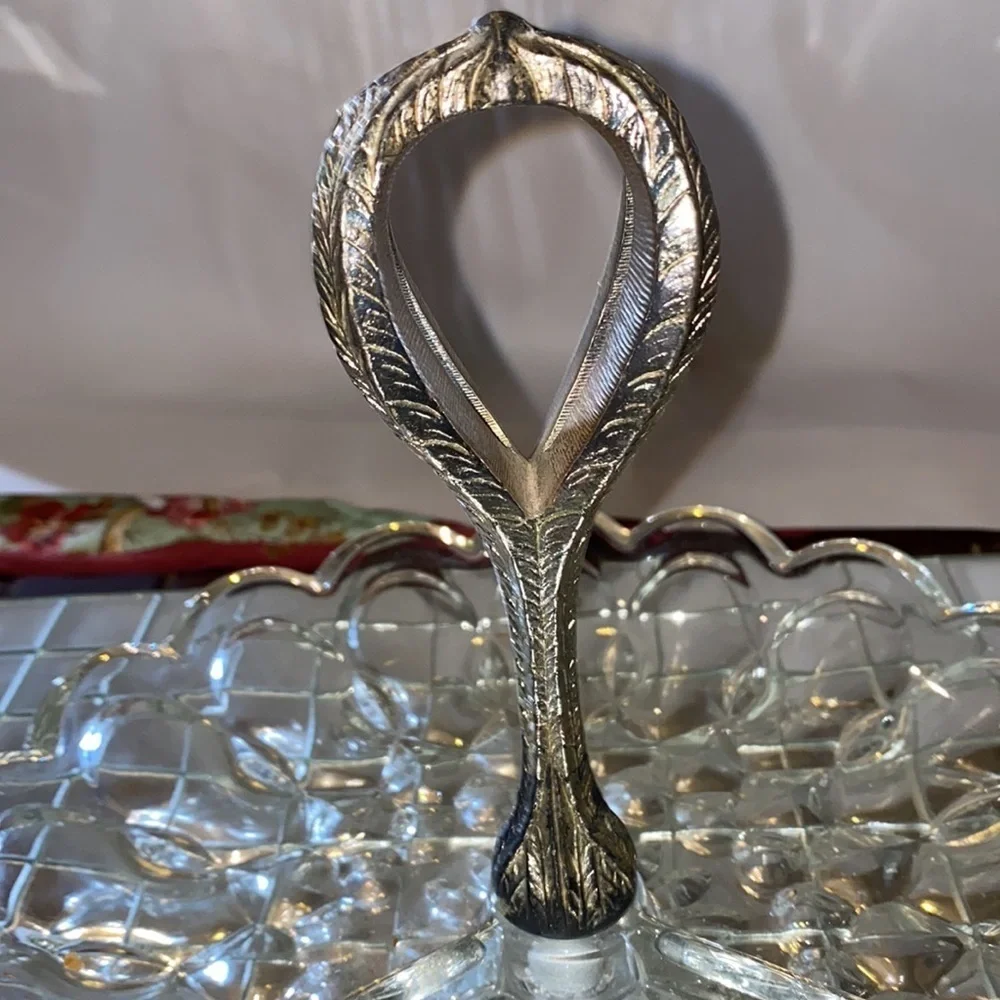 Vintage Crystal Candy Serving Dish